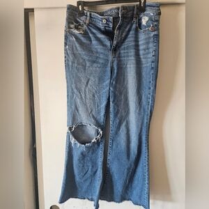 American Eagle Outfitters Blue Wide Leg Flare Jeans